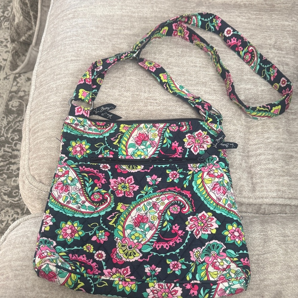 Vera Bradley Paisley Crossbody Bag - Pink and Green